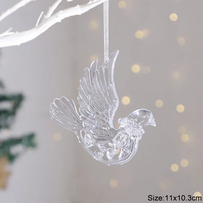 Acrylic Christmas Ornaments Clear Flying Unicorn - Xmas Tree Hanging Pendants  Decorations @ghoddosh.com