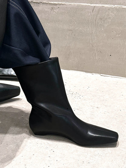 Suede Square Toe Low‑Heel  |  Casual & Modern Ankle Boots - Ghoddosh