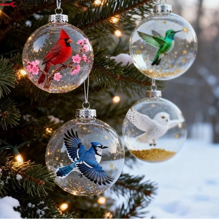 Nature's Birds Clear Christmas Ornament, Hummingbird Christmas Tree Ornaments @ghoddosh.com