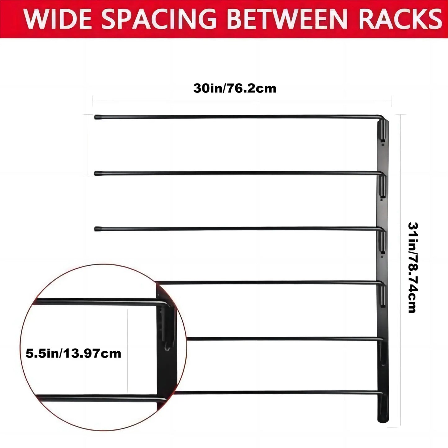 Saddle Pad Rack 6 Bar Wall of  Horse Blanket Holder -180 Degree Swivel with Extra Long Arms . Ghoddosh 