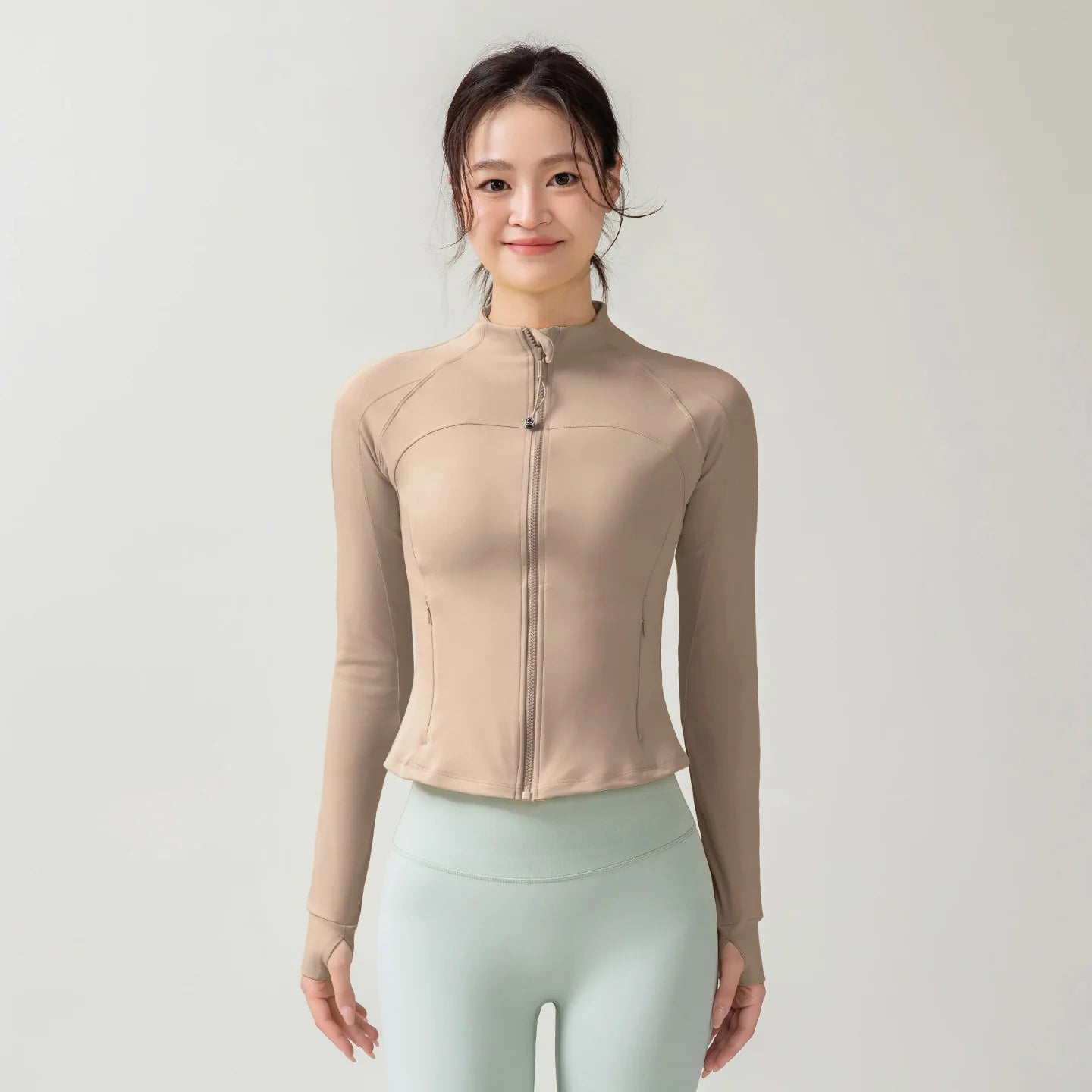 Full Zipper Sports  Women's Shirt -  Slim Long Sleeve  Exercise Sweatshirt @ ghoddosh.com