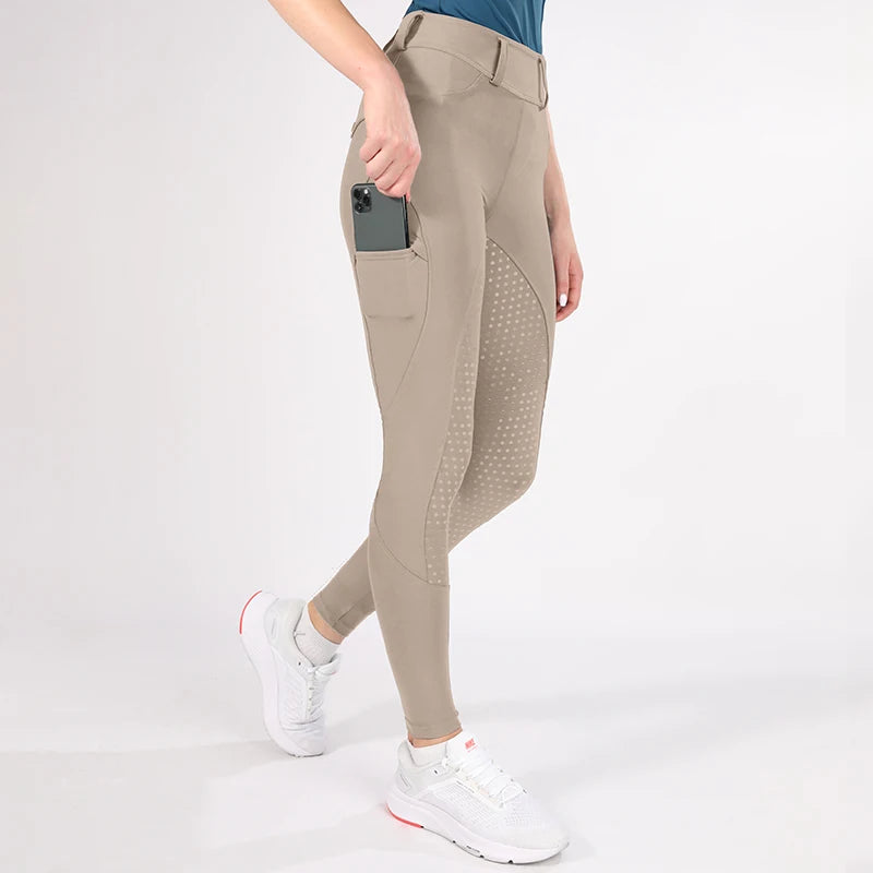 Horse Riding Pants  Women Equestrian  Full Seat Silicone Breeches - Ghoddosh
