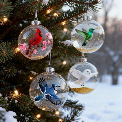 Nature's Birds Clear Christmas Ornament, Hummingbird Christmas Tree Ornaments @ghoddosh.com