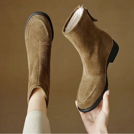 2026  Suede Women  Flat Heels Ankle Boots - ghoddosh.com