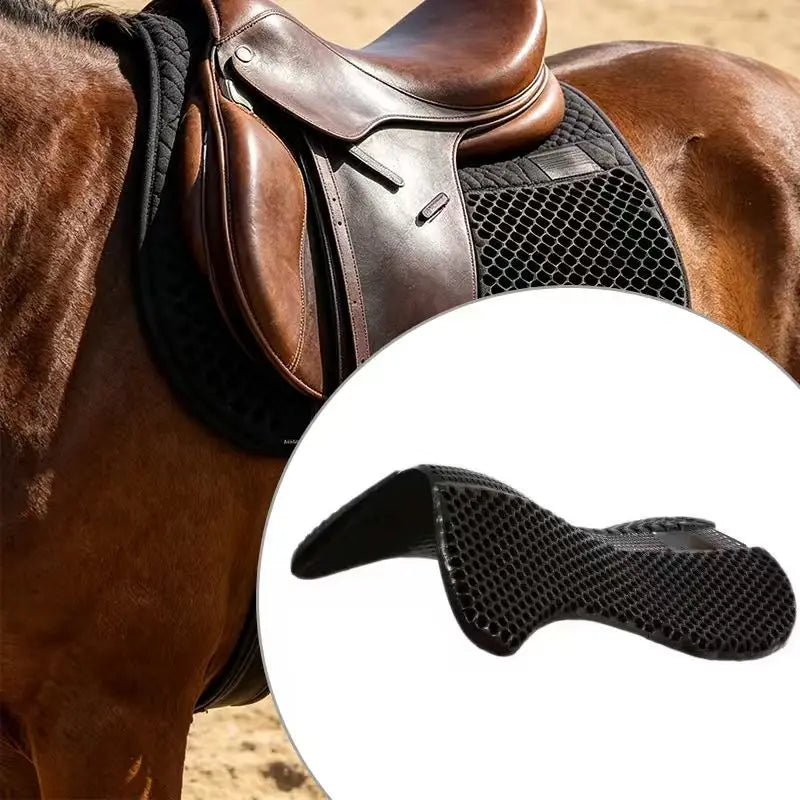 Anti-Slip Honeycomb Silicone Saddle Pad  Breathable Shock-Absorbing Horse Cushion @ ghoddosh.com
