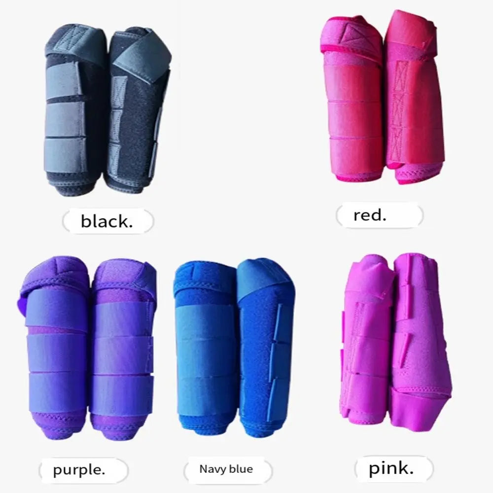 4pcs set  of Colorful Horse  Boots Easy To Wear Breathable Horse Leg Wraps - Ghoddosh
