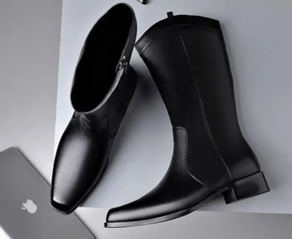 Men's Genuine Leather High Boots – Winter Plush Lining Riding Boots @ ghoddosh.com
