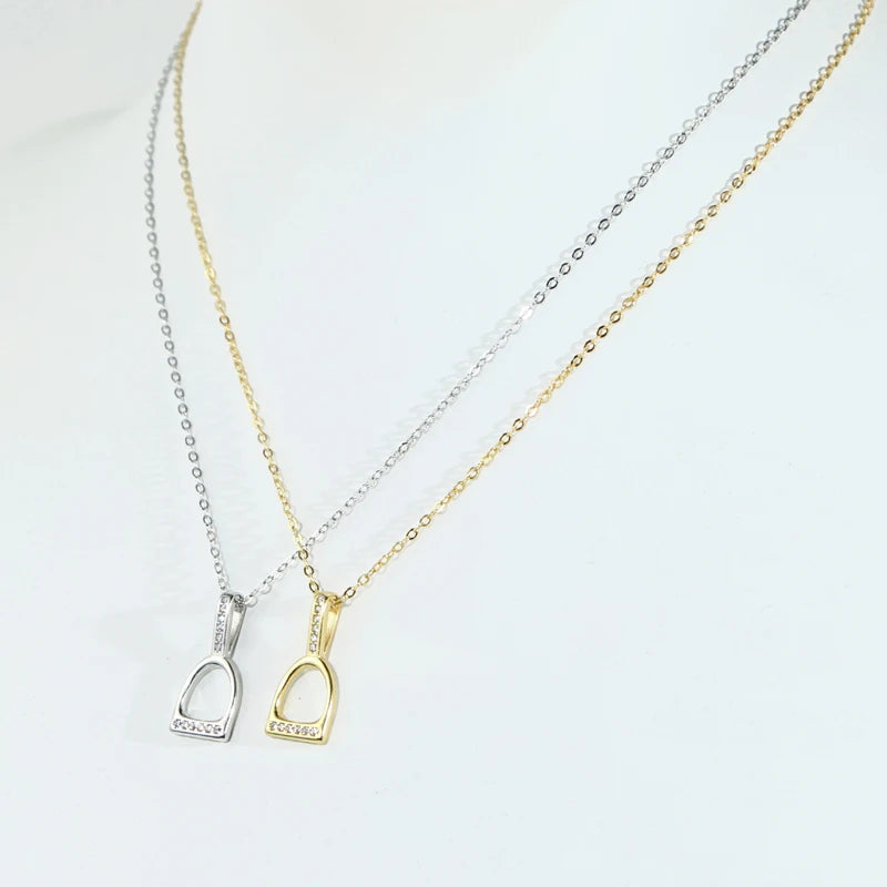 Solid 925 Sterling Silver Horseshoe Necklace @ ghoddosh.com