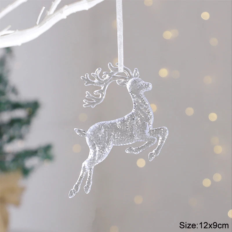 Acrylic Christmas Ornaments Clear Flying Unicorn - Xmas Tree Hanging Pendants  Decorations @ghoddosh.com