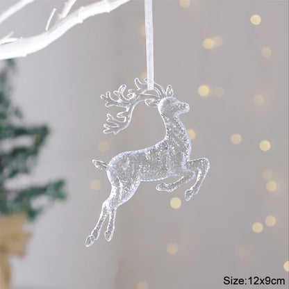 Acrylic Christmas Ornaments Clear Flying Unicorn - Xmas Tree Hanging Pendants  Decorations @ghoddosh.com