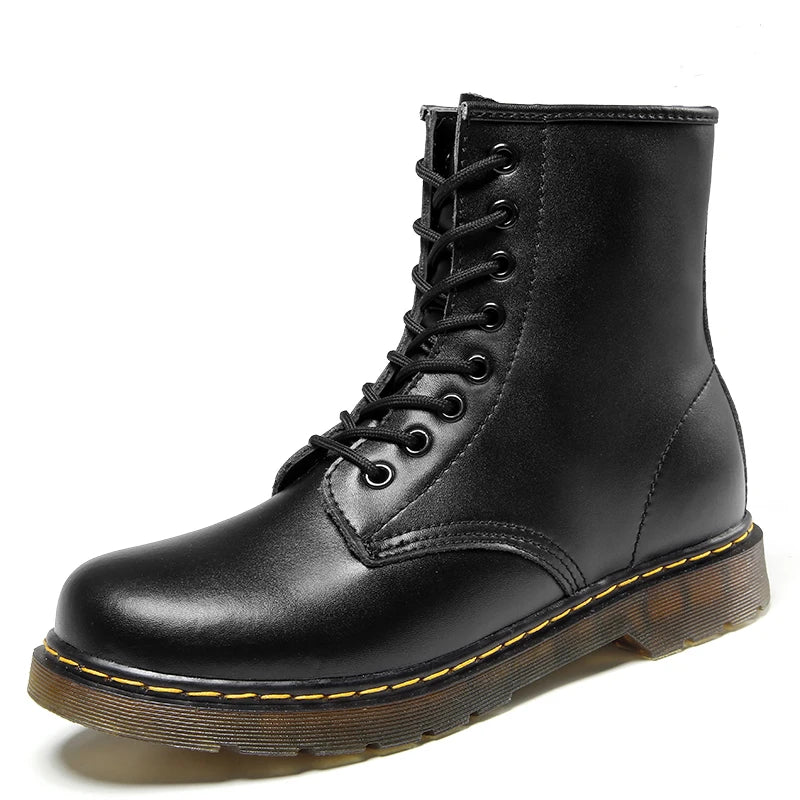 Men Genuine Leather Classic Boots - British Style Riding Short Ankle Boots -ghoddosh.com