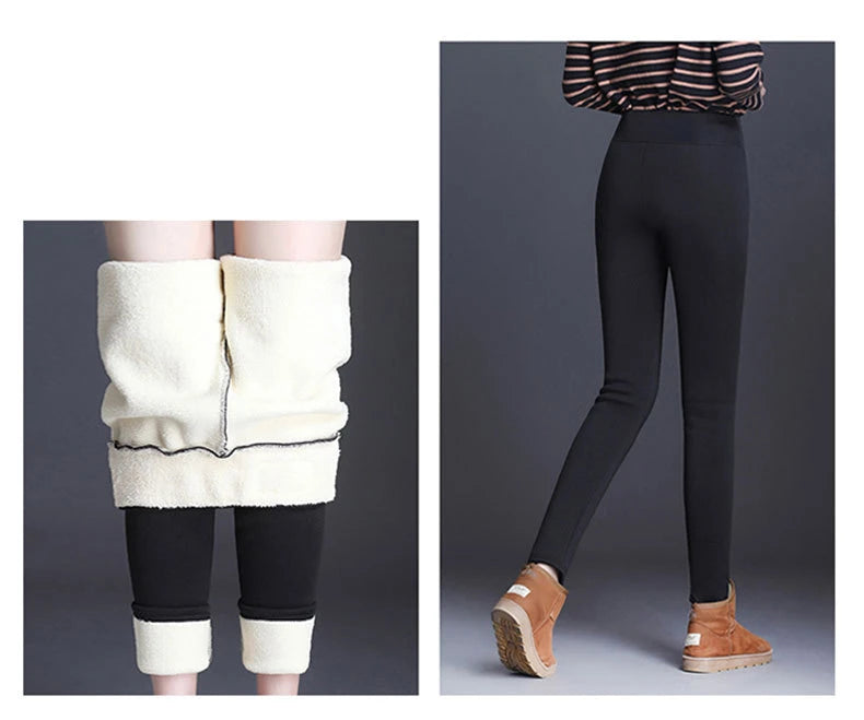 Women Leggings, Seamless High Waist Thick Padded Thermal Tight Riding Pants - ghoddosh.com