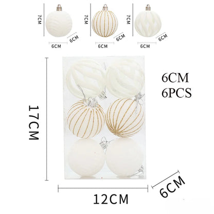 6/12pcs 6cm Wine Red Christmas Ball Ornaments / Available in Dark Green / White Christmas Tree Party Decoration @ghoddosh.com