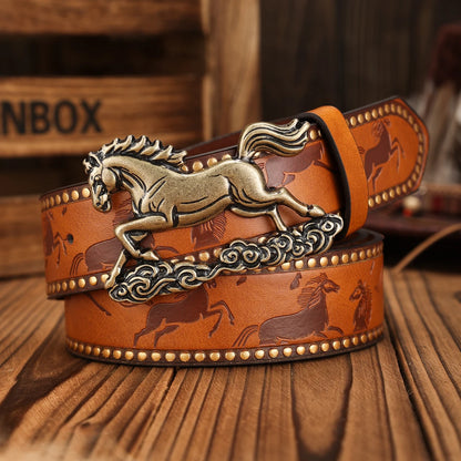 Unisex Vintage Casual PU Belt @ ghoddosh.com