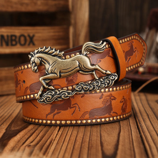 Unisex Vintage Casual PU Belt @ ghoddosh.com