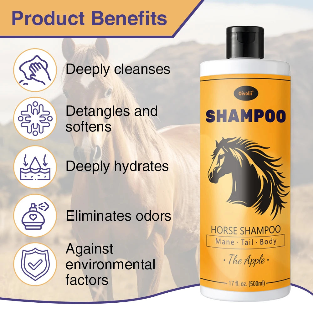 Apple-Scented Gentle Moisturizing Horse Shampoo for Mane , Tail and Full Body @ ghoddosh.com