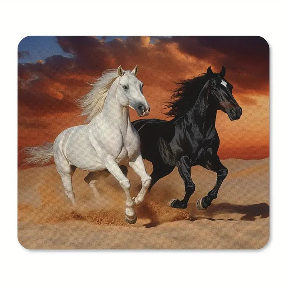 Printed horse pattern  anti-slip rubber computer mousepad @ghoddosh.com