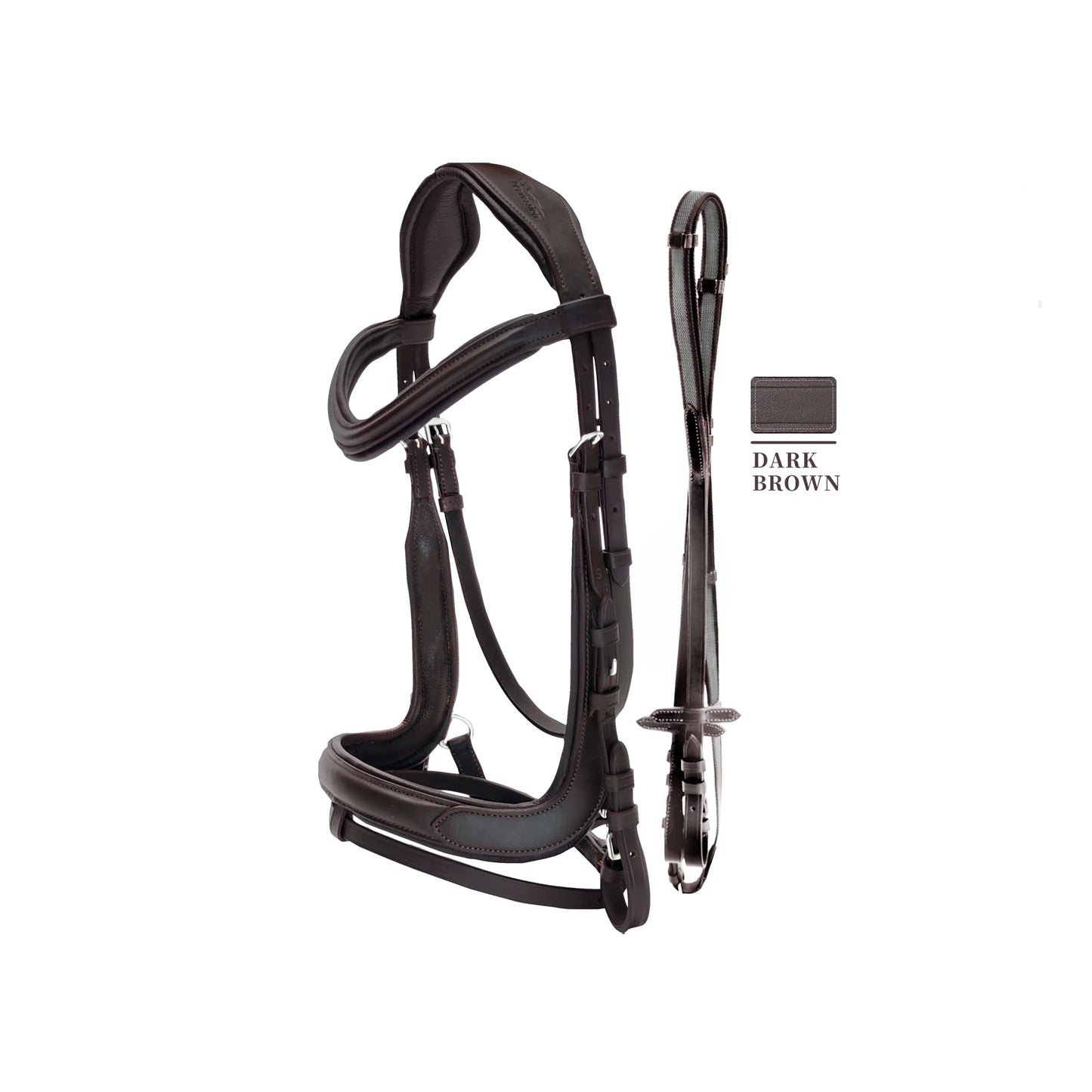 Leather Horse Riding bridle with anti-slip reins  