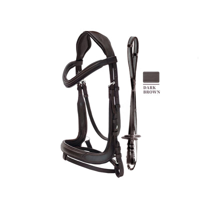 Leather Horse Riding bridle with anti-slip reins  