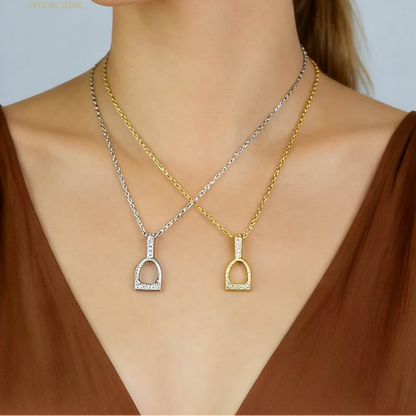 Solid 925 Sterling Silver Horseshoe Necklace @ ghoddosh.com