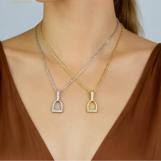 Solid 925 Sterling Silver Horseshoe Necklace @ ghoddosh.com