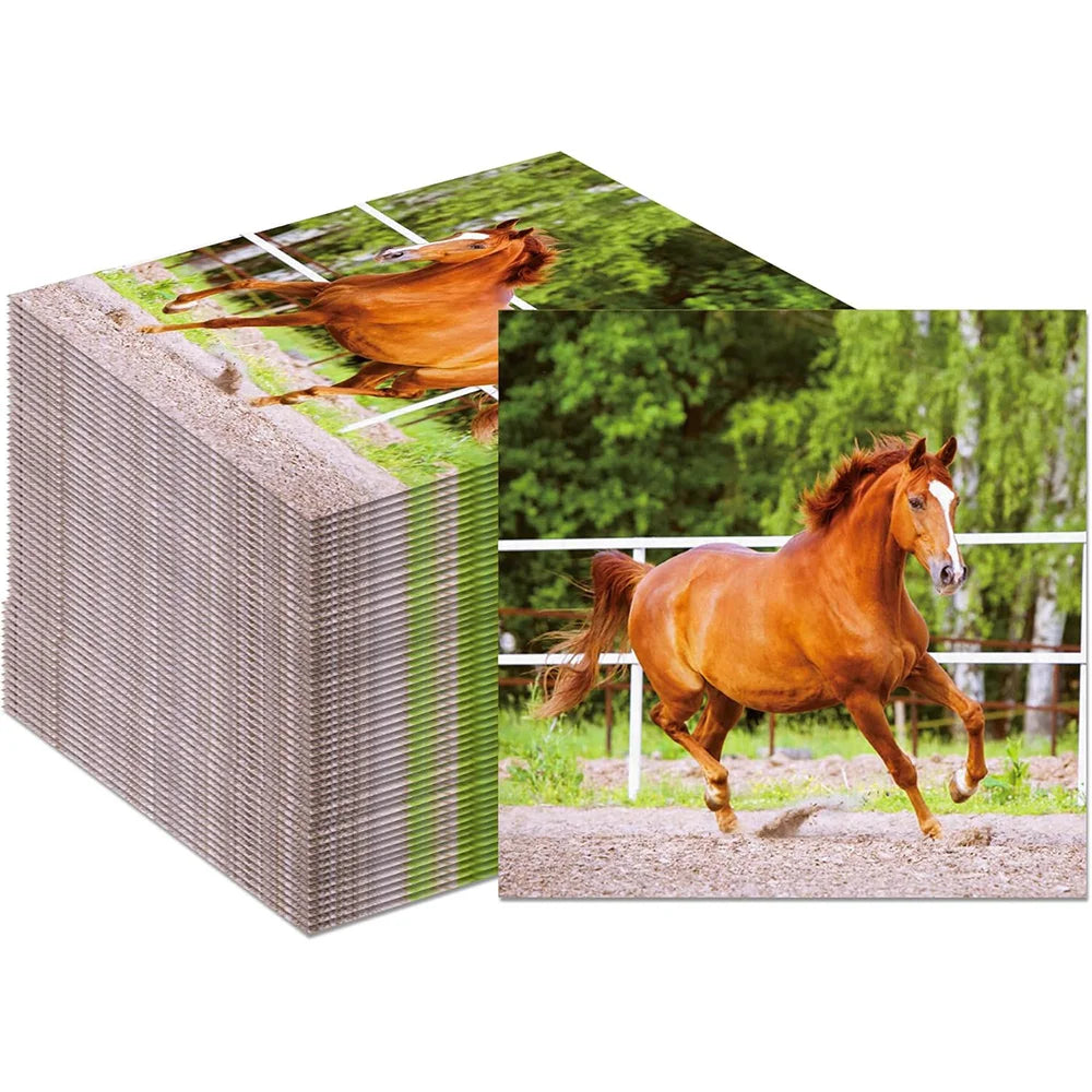 20 / 40 / 60 / 80 / 100 PCS of  Horse Party Paper Napkins