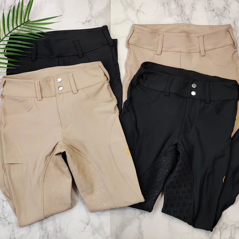 Full Seat Grip Equestrian Breeches with Rider Pocket  /  Women Horse Riding Tights  ghoddosh.com