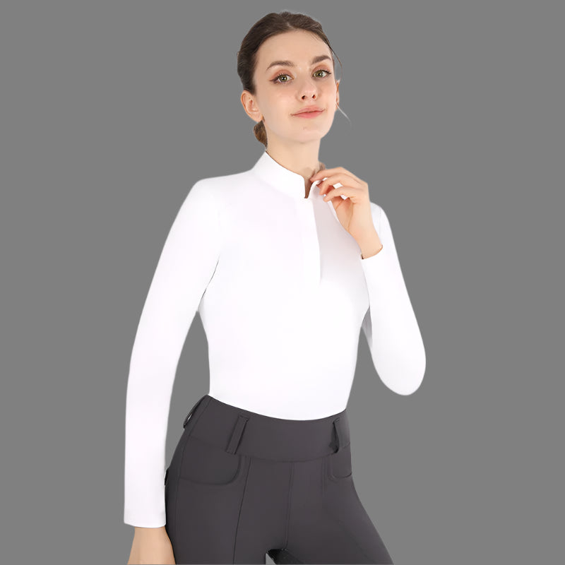 White Horse Riding  Woman long Sleeve T-Shirt