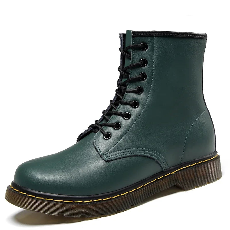 Men Genuine Leather Classic Boots - British Style Riding Short Ankle Boots -ghoddosh.com
