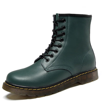 Men Genuine Leather Classic Boots - British Style Riding Short Ankle Boots -ghoddosh.com