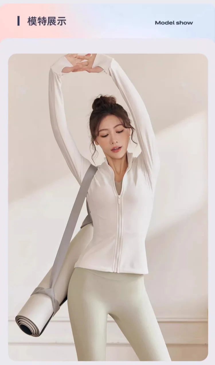 Women  Long Sleeve Quick Dry Sports Jacket  with Thump Hole  @ Ghoddosh.com