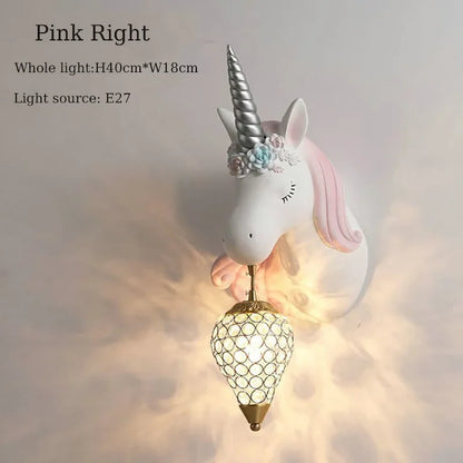 Modern Unicorn Wall Mounted Light – Creative Children's Bedroom Décor & Bedside Reading Sconce @ ghoddosh.com