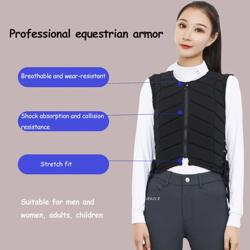 Thickened Equestrian Protective Vest – Safety Riding Armor for Kids & Adults


