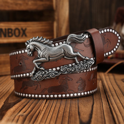 Unisex Vintage Casual PU Belt @ ghoddosh.com
