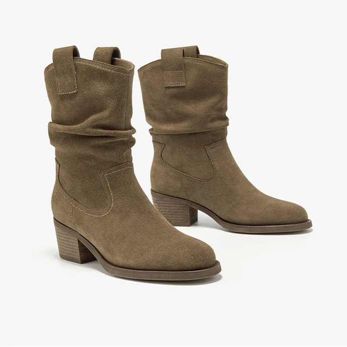 Classy Elegant  Women Suede Ankle Boots - Pointed Toe  Ladies  Handmade Half Boots - ghoddosh.com
