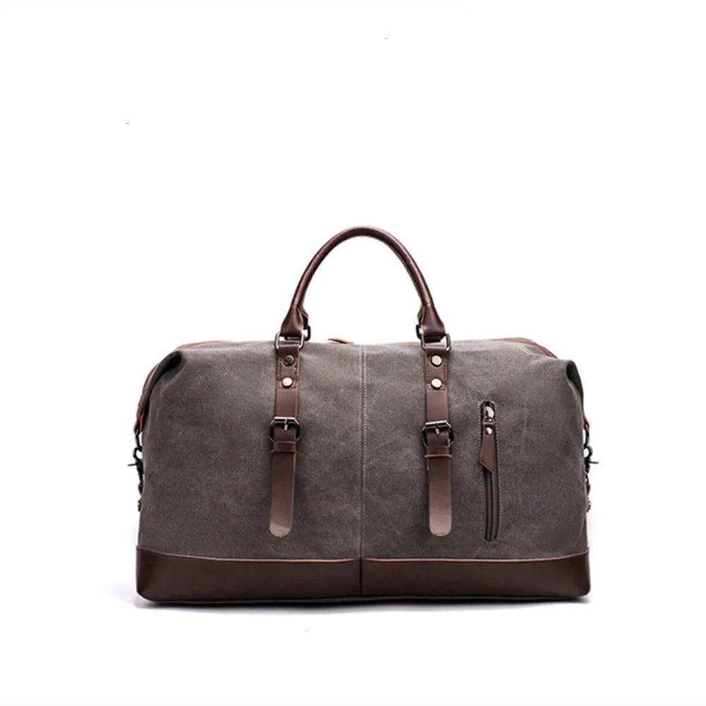 Men PU Leather Outdoor Luggage  Bag Large Capacity Shoulder Equestrian bag . Ghoddosh