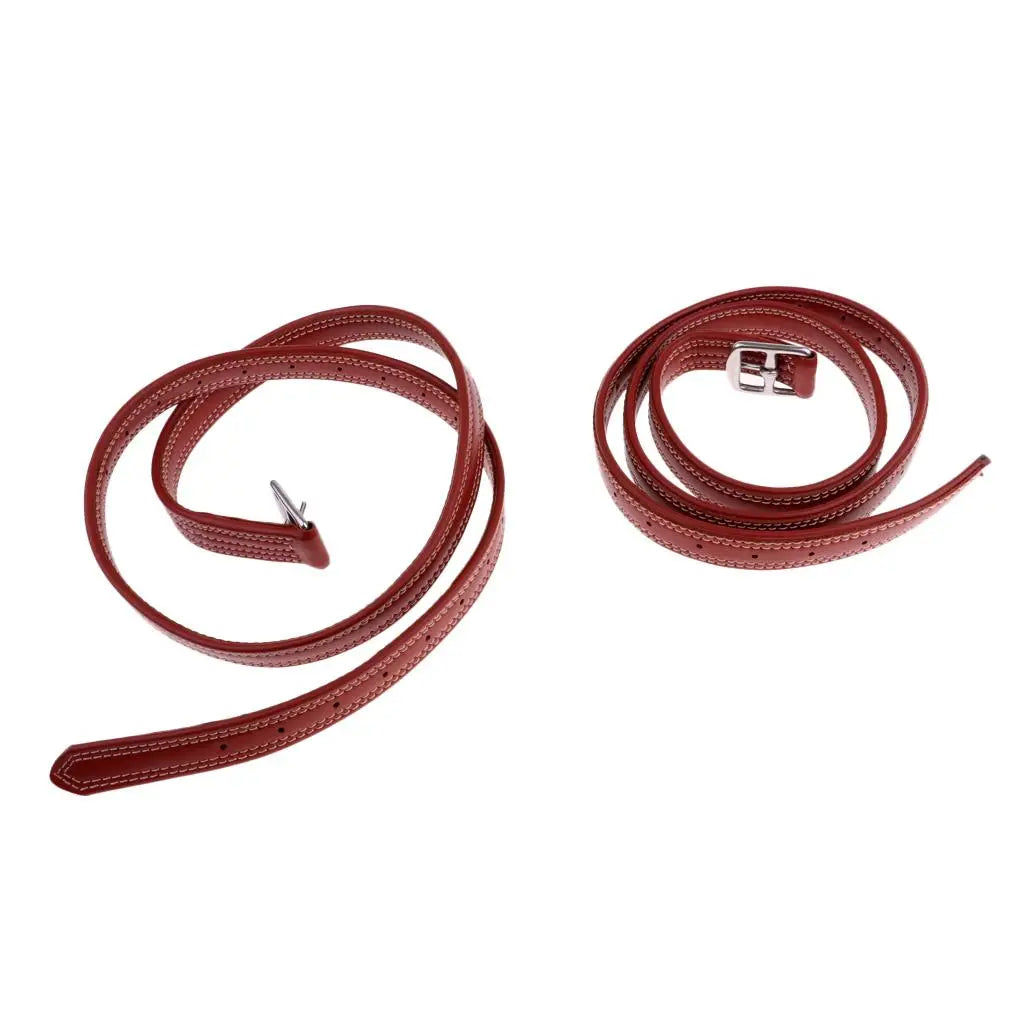 2pcs 51" x 1" Leather Stirrup Straps – Equestrian Stirrup Leathers with Stainless Steel Buckles
