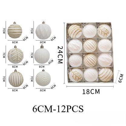 6/12pcs 6cm Wine Red Christmas Ball Ornaments / Available in Dark Green / White Christmas Tree Party Decoration @ghoddosh.com