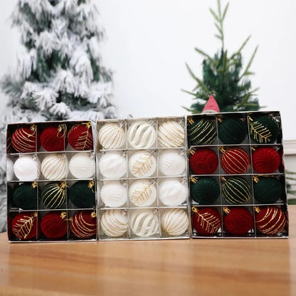 6/12pcs 6cm Wine Red Christmas Ball Ornaments / Available in Dark Green / White Christmas Tree Party Decoration @ghoddosh.com