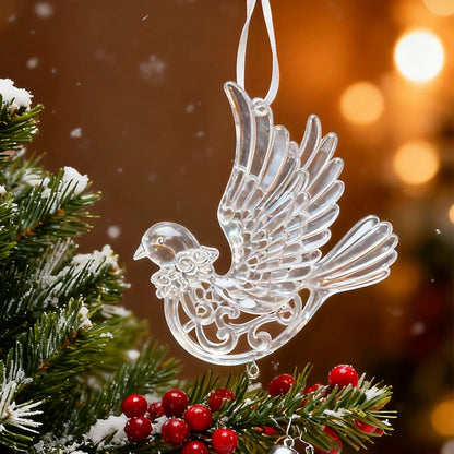 Acrylic Christmas Ornaments Clear Flying Unicorn - Xmas Tree Hanging Pendants  Decorations @ghoddosh.com