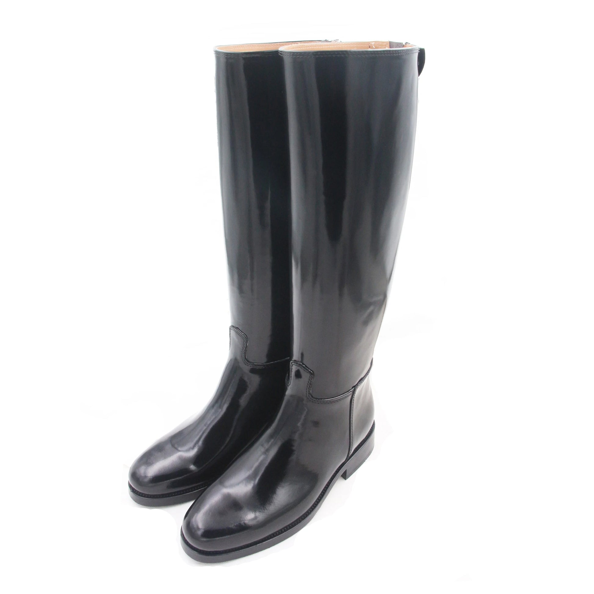 Equestrian / Horse Riding Unisex Boots / Back Zipper / Bright Cow Leather Lining Dressage