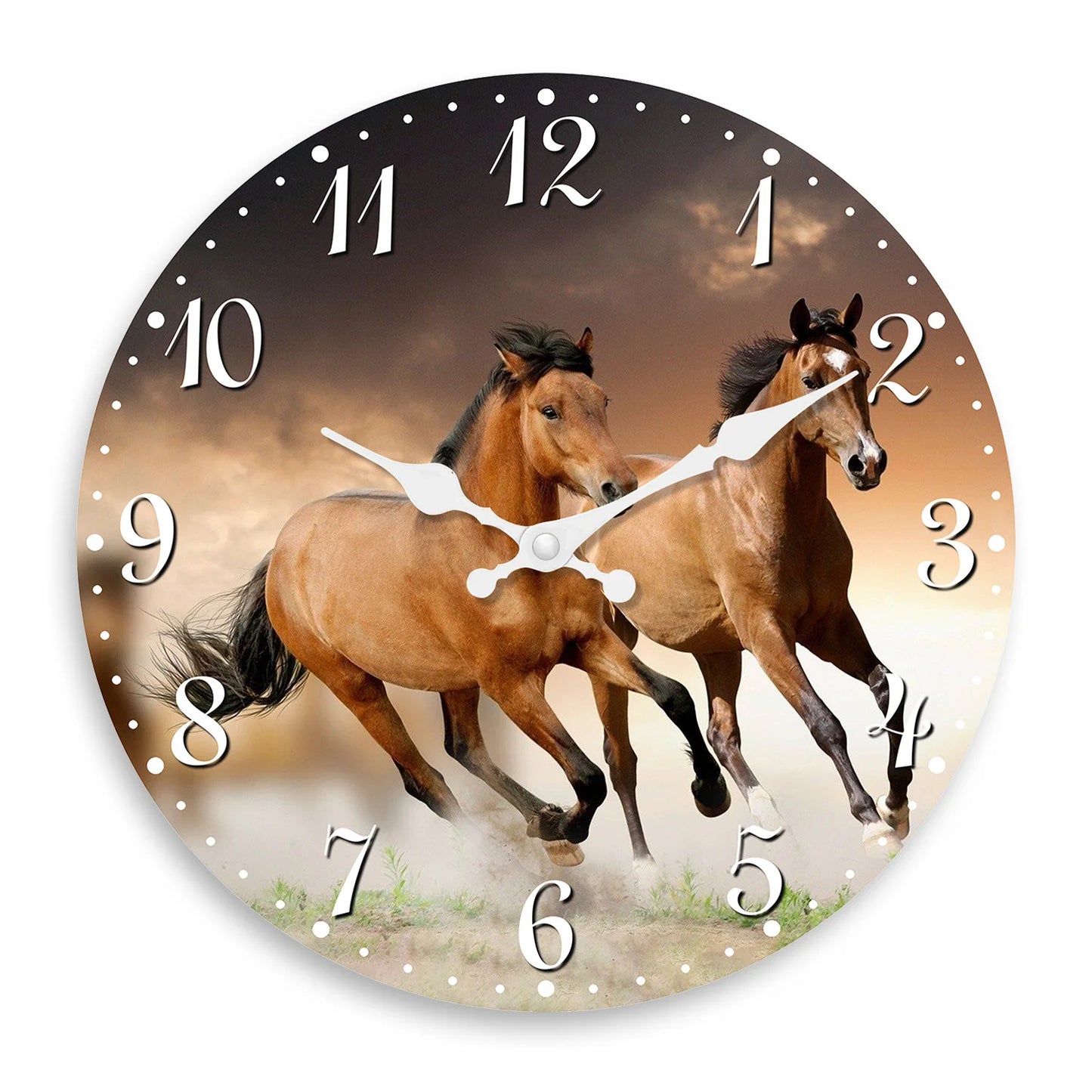 Personalized  Horse Element Wooden Wall Clock