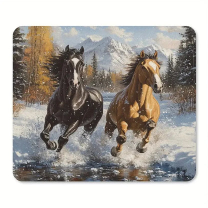 Printed horse pattern  anti-slip rubber computer mousepad @ghoddosh.com