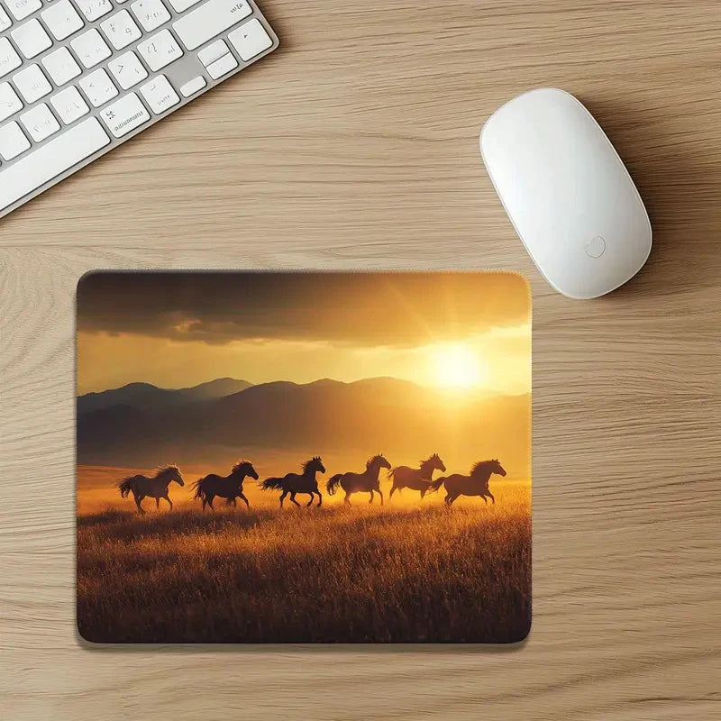 Printed horse pattern  anti-slip rubber computer mousepad @ghoddosh.com