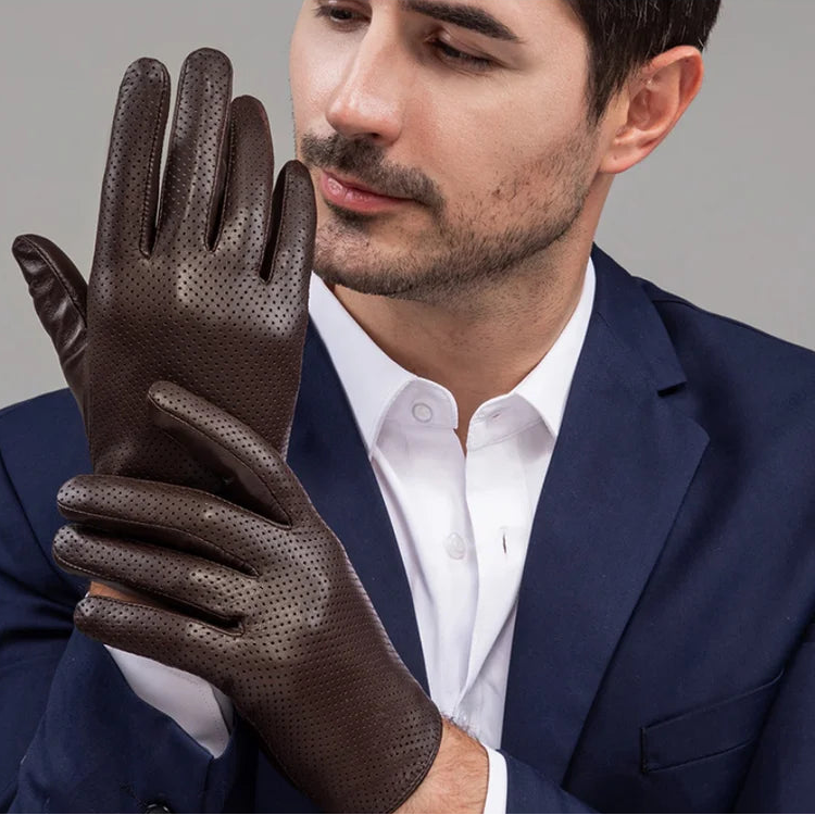 Genuine Leather Men Gloves / Breathable ,thin ,silk lining and Touchscreen Friendly @ghoddos.com