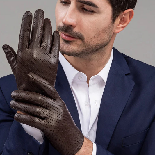 Genuine Leather Men Gloves / Breathable ,thin ,silk lining and Touchscreen Friendly @ghoddos.com