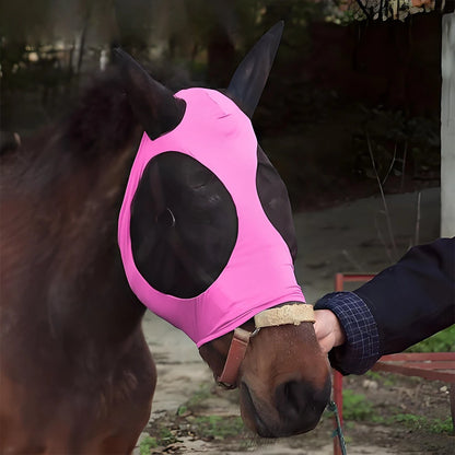 Anti Fly Stretchy Knitted Mesh Mask Breathable Anti Mosquito Mask Anti-Worms Horse Flying Mask Horse Riding Equestrian Equipment