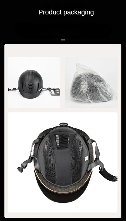 50-61cm UltraLight Adults Children's Equestrian Helmet Adjustable Riding Helmet Knight Hat Removable Brim Horse Equipment