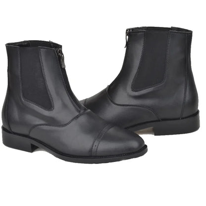 Men New Horse Riding  half Boots Customized High Quality Zipper Shoes - Ghoddosh