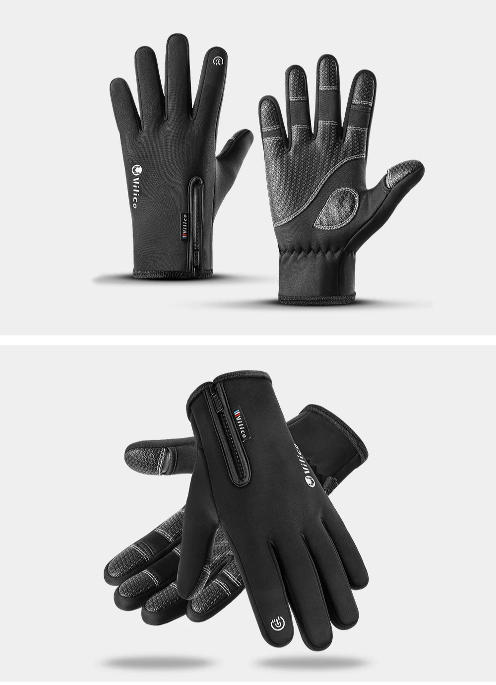 Unisex Winter Warm Outdoor Riding   Non-slip Gloves /  Two-finger Touch Screen  - mobile friendly